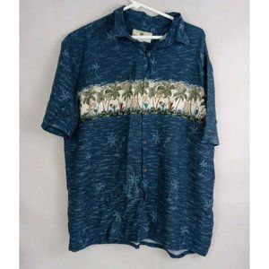 Island Shores Men's Hawaiian Casual Shirt With Drinks On The Beach Design XL